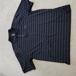 Golf Shirt Charcoal and White Striped - XXL
